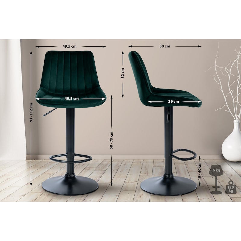 Sgabelli Da Bar Imbottiti, Set Di 2 Con Rivetti Decorativi E Gambe In Legno Rivestimento Cromato Con Rivetti Rivestimento In Velluto Blu Chiaro 98422584