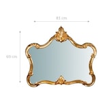 thumbnail of Biscottini Wandspiegel 81x4x69 cm - Ovaler Badezimmerspiegel - Goldfarbener Wandspiegel mit Holzrahmen - Made in Italy Wandspiegel