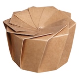 thumbnail of LELU - CA407CK - (Pack de 100 ud) - Recipiente de un sólo uso para delivery premium LOTUS - 1,6 L - 18 x 9 cm (13 cm Ø base) - Beige