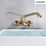 thumbnail of JULIAN |retro mengkraan wandmontage kraan geborsteld messing|keuken badkamer vintage kraan wand ouderwets roestvrij staal - gastronomie 360° draaibaar