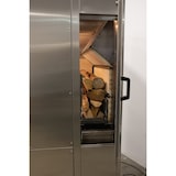 thumbnail of Rôtissoire au charbon de bois  18-24 poulets à 6 broches sur support avec roulettes dimensions 1530x920x1930  inox et noir