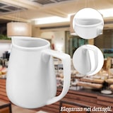 thumbnail of Jarra de leche grande de porcelana blanca de 460 ml: ideal para servir grandes cantidades de leche, crema o bebidas, para uso profesional y doméstico.