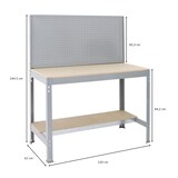 thumbnail of PROREGAL Proregal Werkbank Quick-Buffalo mit Werkzeugwand | HxBxT 84x120x61cm | Traglast 600kg | Grau | Holzplatte