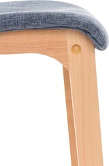 thumbnail of Décoshop26 - Set aus 2 Designer-Barhockern mit 4 Holzbeinen und blauem Stoffsitz 10_0004209