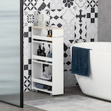 thumbnail of kleankin Carrello Bagno 3 Ripiani Salvaspazio con Rotelle in Legno