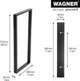 thumbnail of WAGNER Möbelbein/Tischbein/Möbelfuß DESIGN RAHMEN - 710 x 300 mm, Stahl beschichtet schwarz, Industrie Look - 12517001
