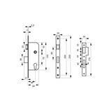 thumbnail of Serrure encastrable à cylindre pour porte d'entrée, axe 40mm, bouts carrés, cylindre 30x30mm, noir, 3 clés - THIRARD