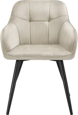 thumbnail of tectake Stuhl Marilyn, Samtoptik, gesteppt - 4er Set creme/schwarz
