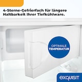 thumbnail of Exquisit Kühlschrank mit Gefrierfach, 107 Liter, kleiner Kühlschrank, 4-Sterne-Gefierfach, Kompakt, Freistehend, KS516-4-051C inoxlook-az