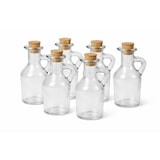 thumbnail of Pack de 6 botellitas de cristal 100 ml con tapón de corcho – mini botellas para aceite, vinagre, licor y sirope