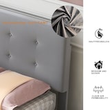 thumbnail of Polsterbett 90x200 cm mit Schublade – klassisches Design, hoher Komfort und praktische Stauraumlösung in Grau
