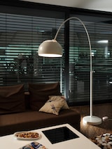 thumbnail of SalesFever Bogenlampe 195 cm | Ø Lampenschirm 33 cm | echter Marmorfuß | B 165 x T 33 x H 195 cm | weiß lackiert