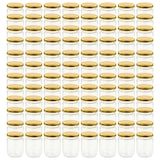 thumbnail of Pots à Confiture Avec Couvercle Doré 96 Pcs Verre 230 Ml