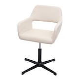 thumbnail of Home office chair HWC-A50 IV, woonkamer bureaustoel + eetkamerstoel ~ kunstleer crème, onderstel zwart
