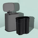 thumbnail of Relaxdays Kosmetikeimer Wandmontage, 3 Liter, Absenkautomatik, Inneneimer, Metall, eckiger Badezimmer Mülleimer, grau