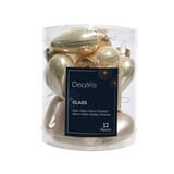 thumbnail of 12 GlasHERZEN 4cm Christbaumschmuck Weihnachtskugeln Weihnachtsbaum champagner