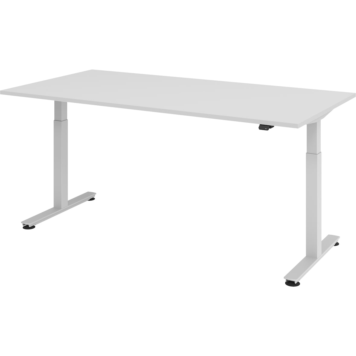 bümö elektrisch höhenverstellbarer Schreibtisch grau 200x100 cm - Schreibtisch höhenverstellbar elektrisch, elektrischer Schreibtisch & Gaming Tisch,