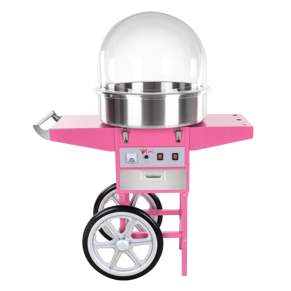 Helloshop26 - Machine à barbe à papa professionnelle diamètre 52 cm avec chariot  et coupole de protection 3614072