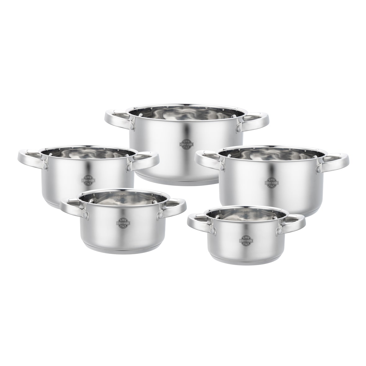 Set 5 Casseruole Divinox in Alluminio – Misure 12/14/16/18/20 cm