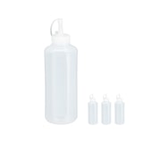 thumbnail of Relaxdays Quetschflasche, 4er Set, 1000 ml, für Saucen, Spritzflasche zum Befüllen, Squeeze Flasche, Kunststoff, klar