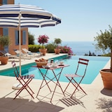 thumbnail of Gartenbistrotisch und 2 Klappstühle Lila