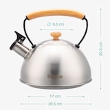 thumbnail of Briebe Wooden Wasserkessel Induktion Flötenkessel 2,5L Edelstahl, Retro, Holzgriff, Inox