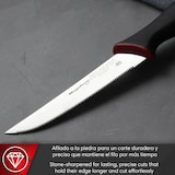 thumbnail of Magefesa Alvaro Barrientos - Cuchillo de Cocina para Carne 11cm, Acero Inoxidable, Resistente, Filo Central en Sierrra, Punta Filo Liso, Carnes Tersas