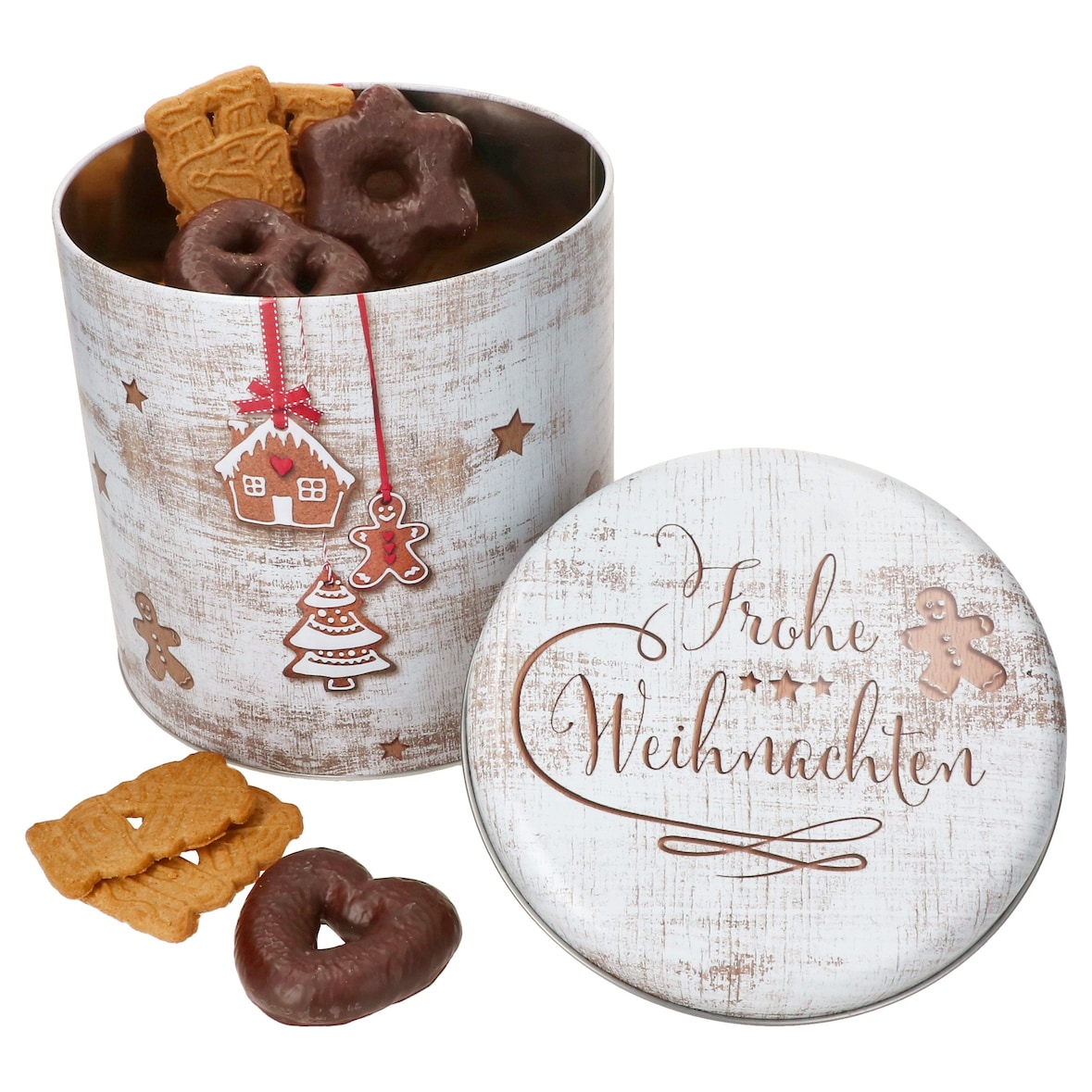 Gebäckdose Frohe Weihnachten H20,3cm aus Metall - 23466027