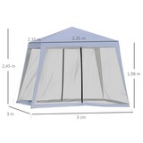 thumbnail of Carpa de Jardín 3x3 m Cenador con 4 Partes Laterales Mosquitera con Cremallera Protección UV para Patio Exterior Eventos Fiesta
