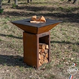 thumbnail of brasero cevenol corten bois carre 74 simple cuve