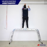 thumbnail of PROREGAL Sprossen-Mehrzweckleiter MULTISTEP mit Gerüstplattform, 4-teilig Aluminiumleiter, 4x3 Sprossen, bis zu 3,5 m Höhe, Traglast 150kg