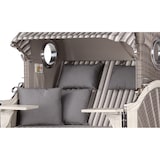 thumbnail of Strandkorb - bene living - Ammersee Mahagoni Bullauge washed grey - PE Koboo grey - Modell 545