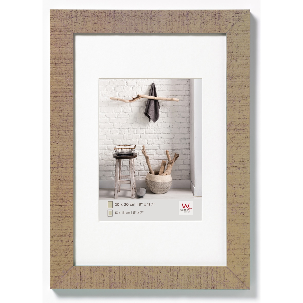 Home Cadre photo en bois 21x29,7 cm (DIN A4) BEIGE MARRON