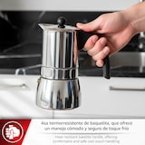 thumbnail of MAGEFESA PRISMA Cafetera Italiana de 10 Tazas o 500 ml Fabricada en Acero Inoxidable, Apta en Placa de Inducción, Diseño Bombeado y Asa de Baquelita