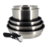 thumbnail of Batterie De Cuisine - Induction - Menastyl - 7930018 - Inox - 6 Pieces - Poignée Amovible - Gris