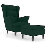 thumbnail of vidaXL Ohrensessel mit Hocker Dunkelgrün Samt