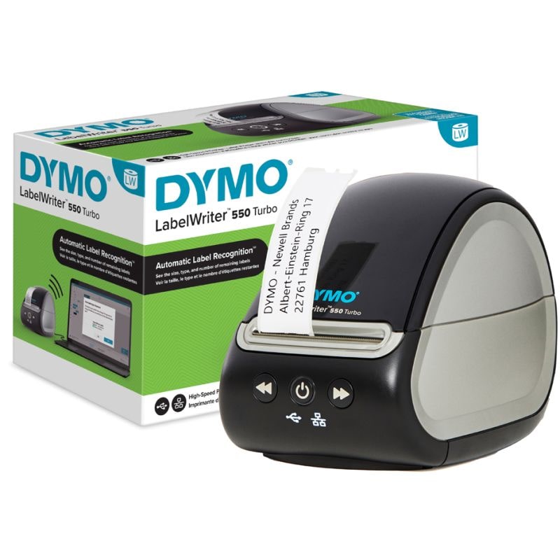 Dymo LabelWriter 550 Turbo Stampante per Etichette Professionale Nero/Grigio