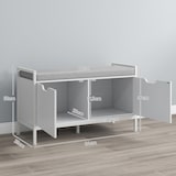 thumbnail of Banco zapatero mueble zapatero con asiento cojín extraíble para 4 pares de zapatos banco zapatero para entrada recibidor pasillo 84x35x50 cm blanco