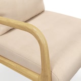 thumbnail of HOMCOM Poltrona Sala de Estar Nórdica Acolchoada com Apoio para os Braços e Estrutura de Madeira de Borracha 61x78x76 cm Bege