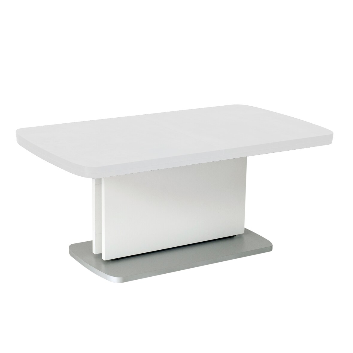 Vierhaus Couchtisch Platte und Wangen Melamin Dekor weiß, Wangen =  Auszugsplatten, ausziehbar und höhenverstellbar