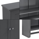 thumbnail of Helloshop26 - Armário de banheiro unidade de armazenamento suspensa com porta-toalhas 2 portas MDF 65 cm cinza 03_0005926