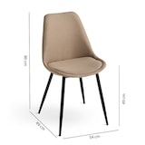 thumbnail of Set de 4 sillas tapizadas en tela, carcasa de polipropileno y patas de metal, diseño elegante para cocina, comedor, bares, restaurantes–SORAYA–Tórtora