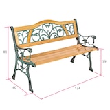 thumbnail of tectake Panchina da giardino Kathi, in legno e ghisa 2 posti 124 x 60 x 83 cm - marrone - 401426