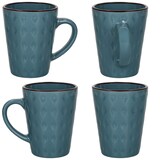 thumbnail of 6x Rome blau & weiß Kaffeebecher 320ml H11,5cm 6 Personen Latte Kakao Teetassen
