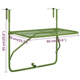 thumbnail of Mesa de balcón acero verde 60x40 cm