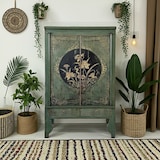 thumbnail of OPIUM OUTLET Möbel Kommode Schrank Sideboard Hochzeitsschrank A600-2 tannengrün vintage asiatisch chinesisch orientalisch Holz