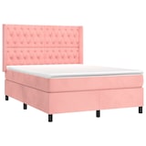 thumbnail of vidaXL Boxspringbett mit Matratze & LED Rosa 140x190 cm Samt