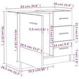 thumbnail of vidaXL Waschbeckenunterschrank Sonoma-Eiche 63x30x54 cm Holzwerkstoff