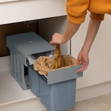 thumbnail of WellHome - Vuilnisbakken voor onder de gootsteen met bodembevestiging voor keuken 2x8L met handmatige afzuiging