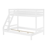 thumbnail of Doppel-Etagenbett 140x200 und 90x200 Erwachsenen-Stockbett Kiefer Massivholz weiß V-60.18W-09-14 Rollrost und Matratze inkl.